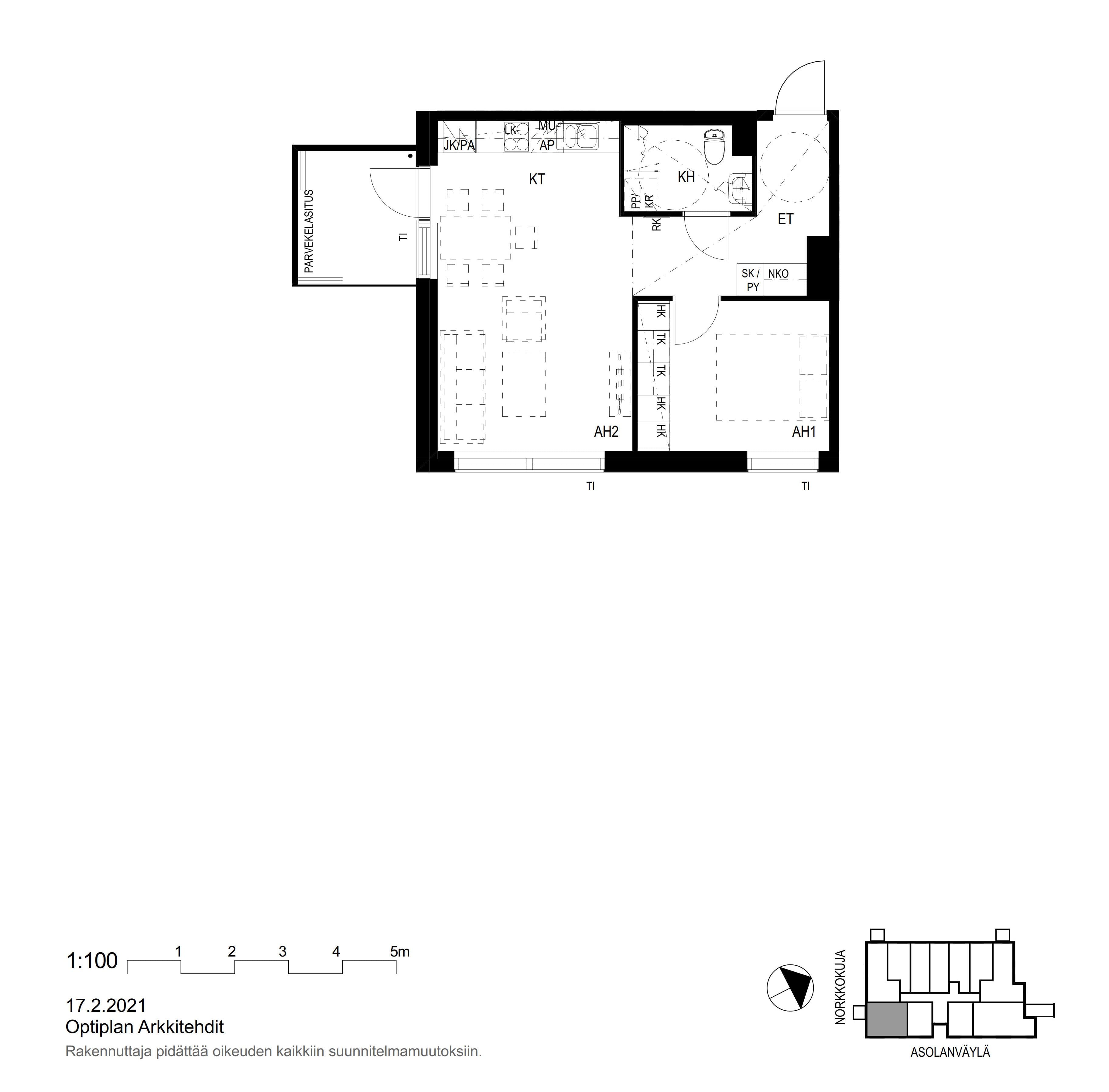 Norkkokuja 1, plan drawing