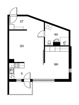 Valtuustokatu 6, plan drawing