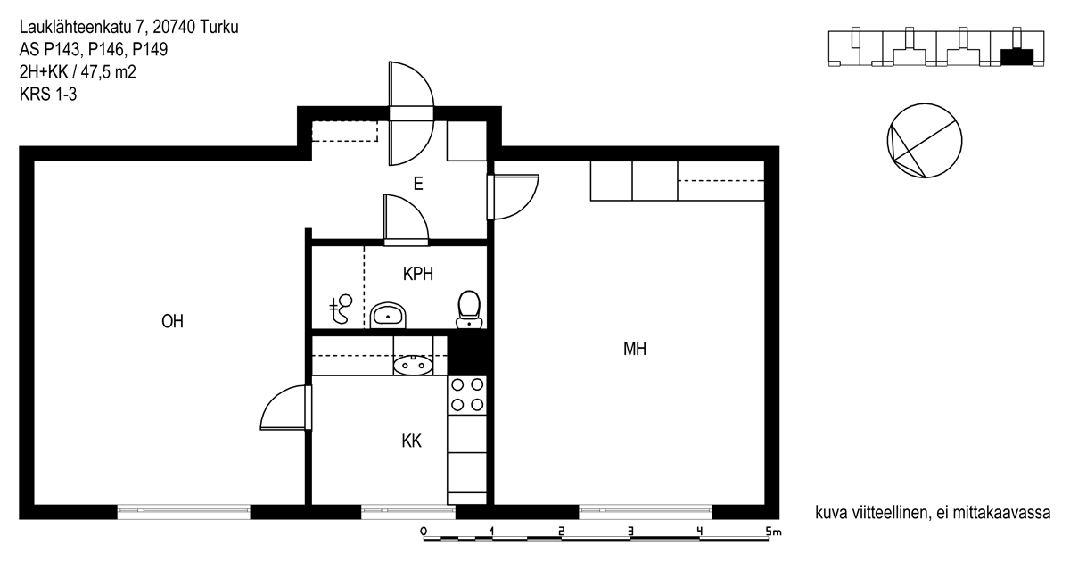 Lauklähteenkatu 7 L-V, plan drawing