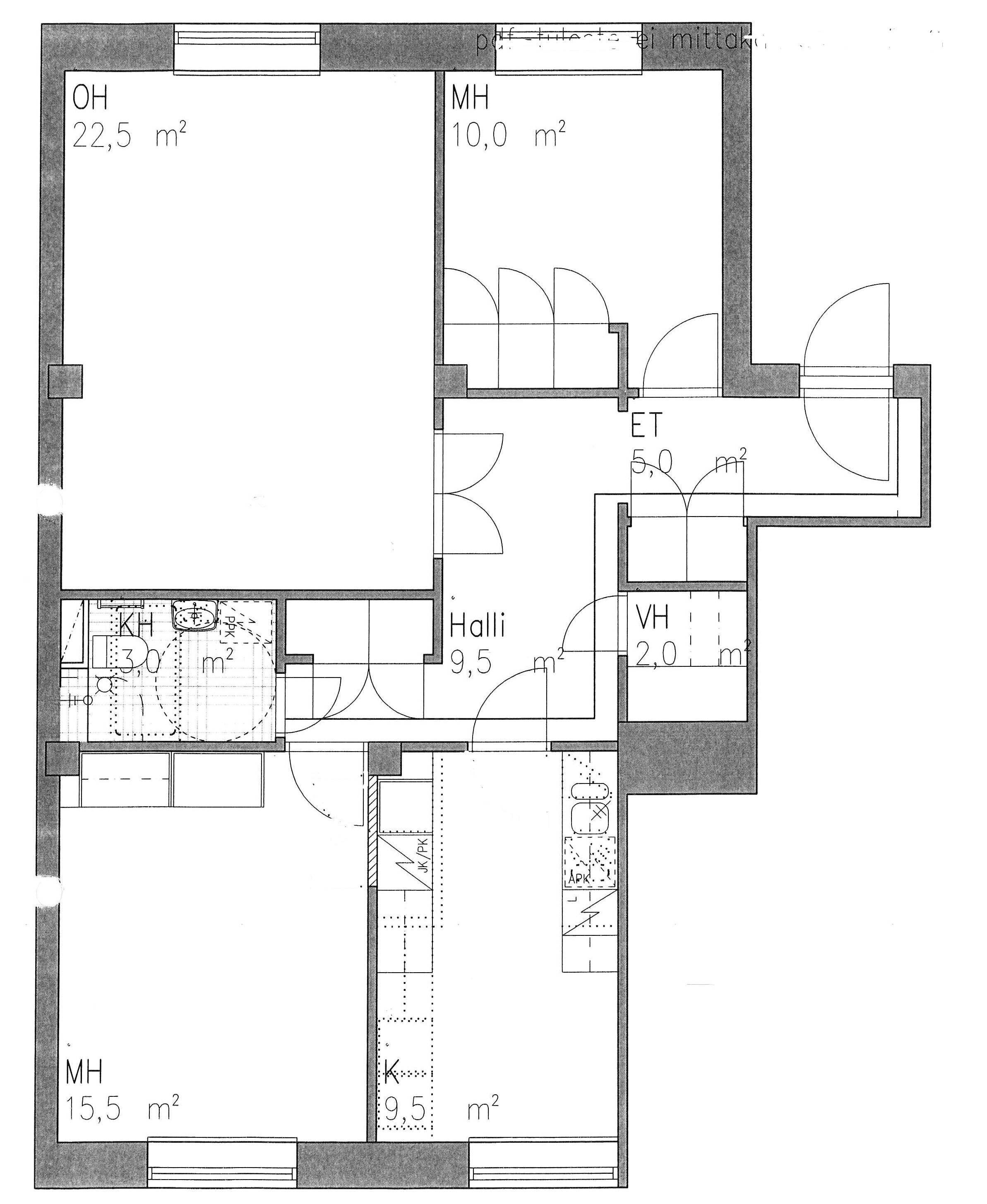 Antinkatu 14, plan drawing