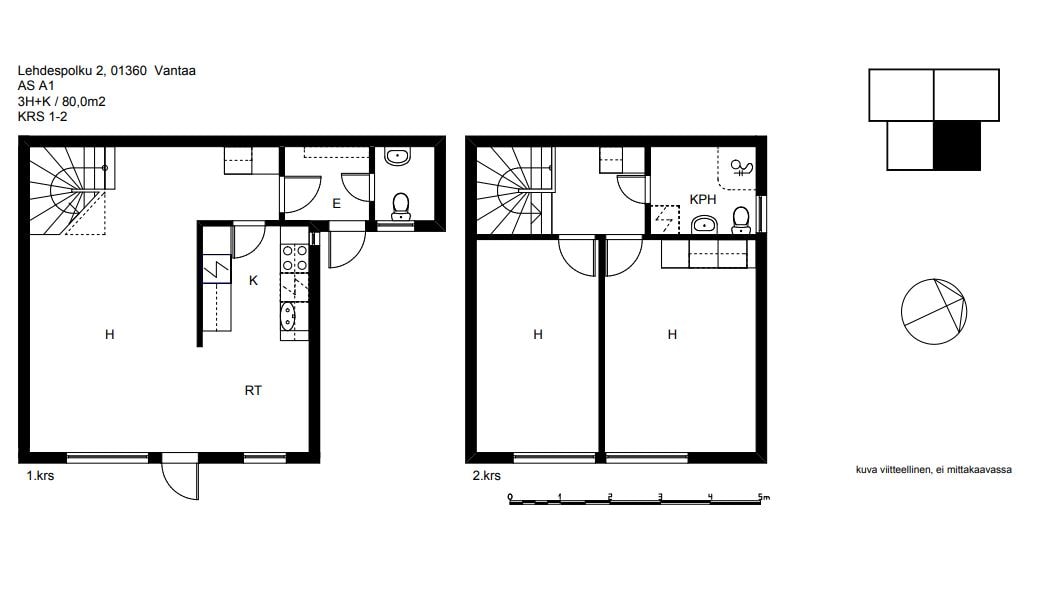Lehdespolku 2, 3, Karjopolku 4, plan drawing
