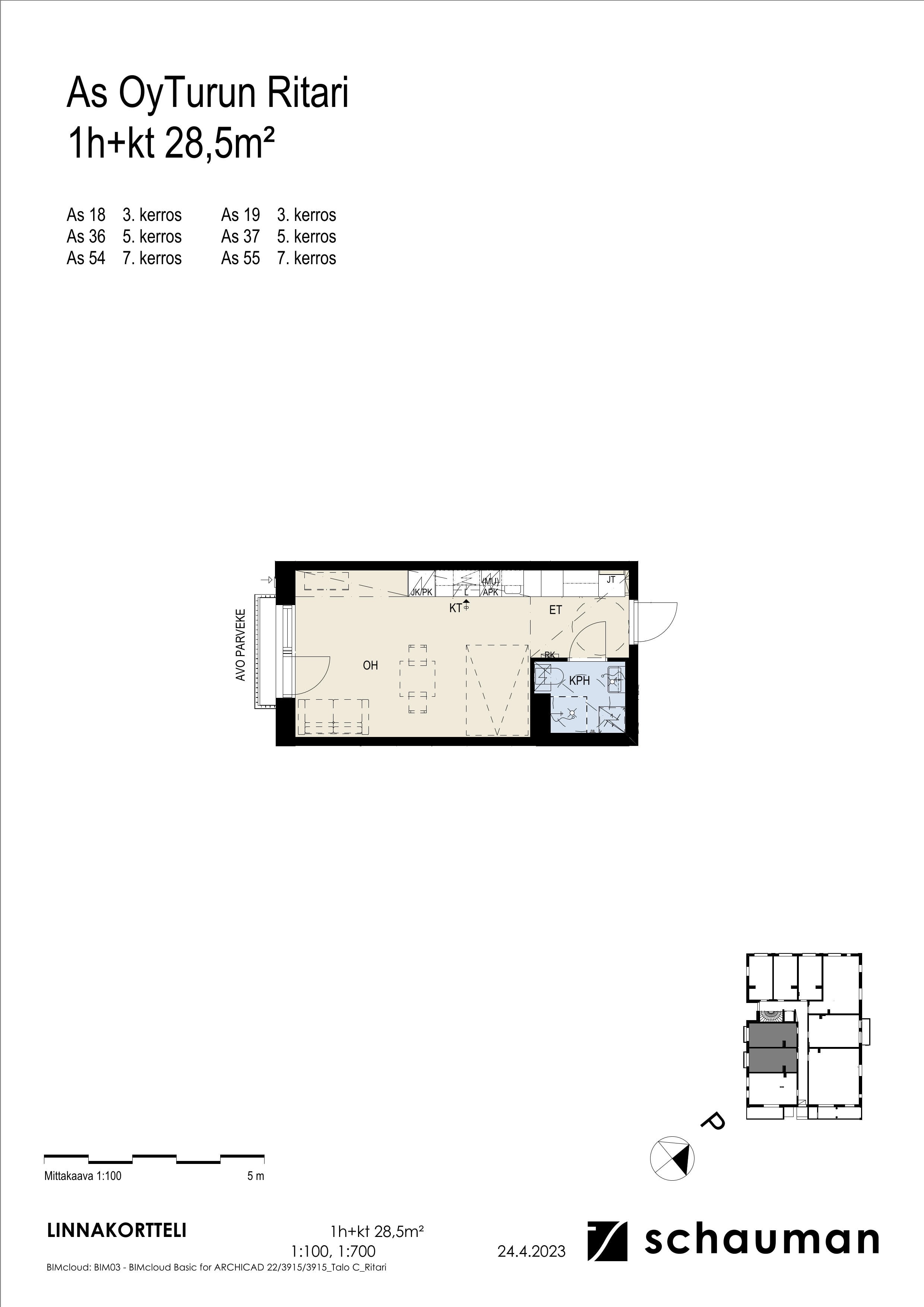 Hopmanninkatu 5, plan drawing
