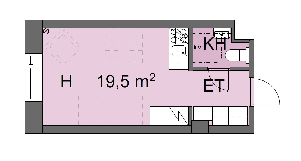 Leppäsuonkatu 9, Hietaniemenkatu 14, plan drawing