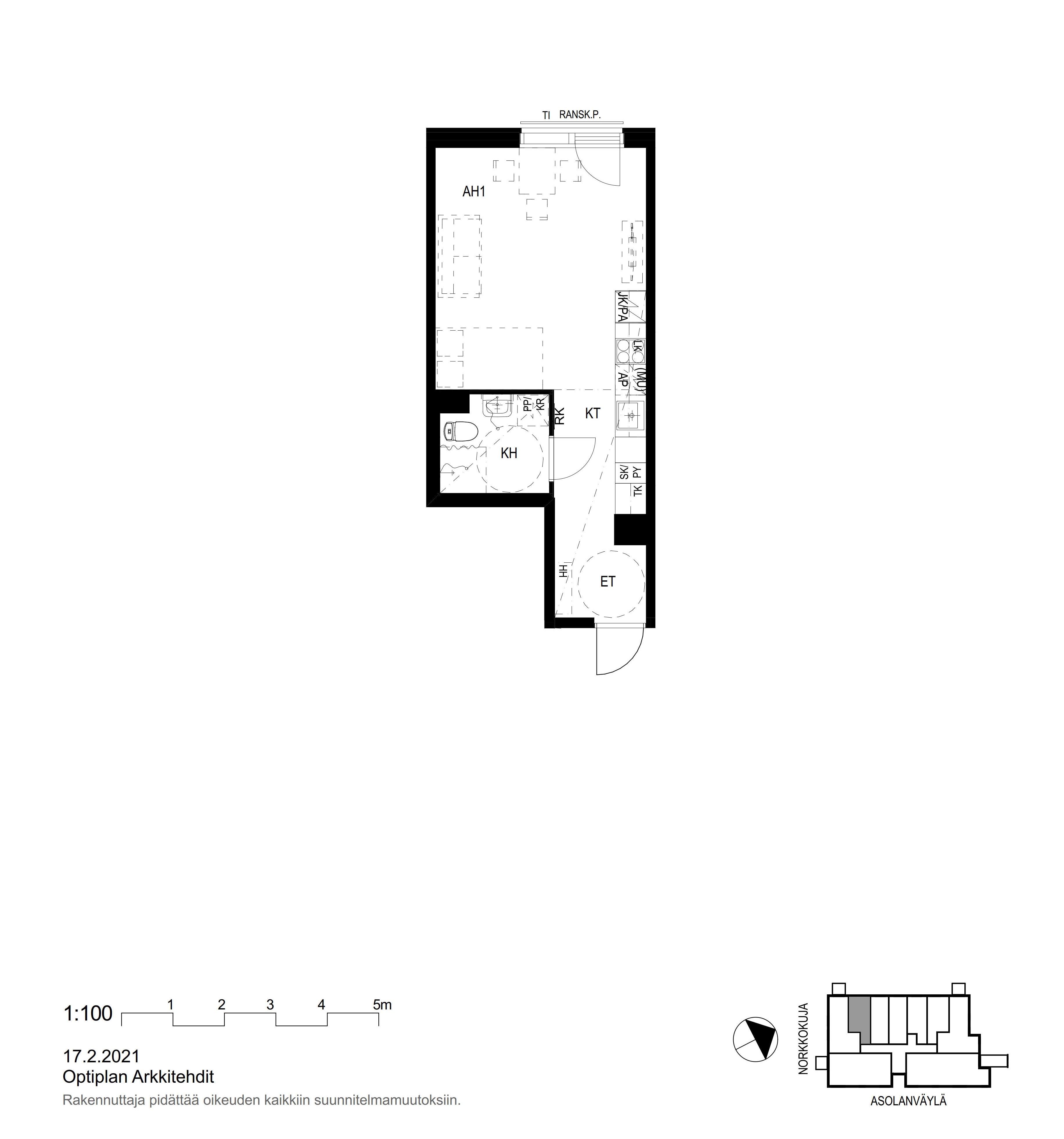 Norkkokuja 1, plan drawing