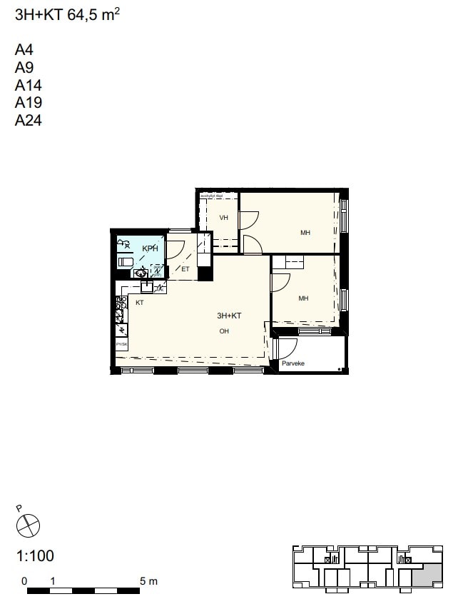 Vanhaistentie 1 C, plan drawing