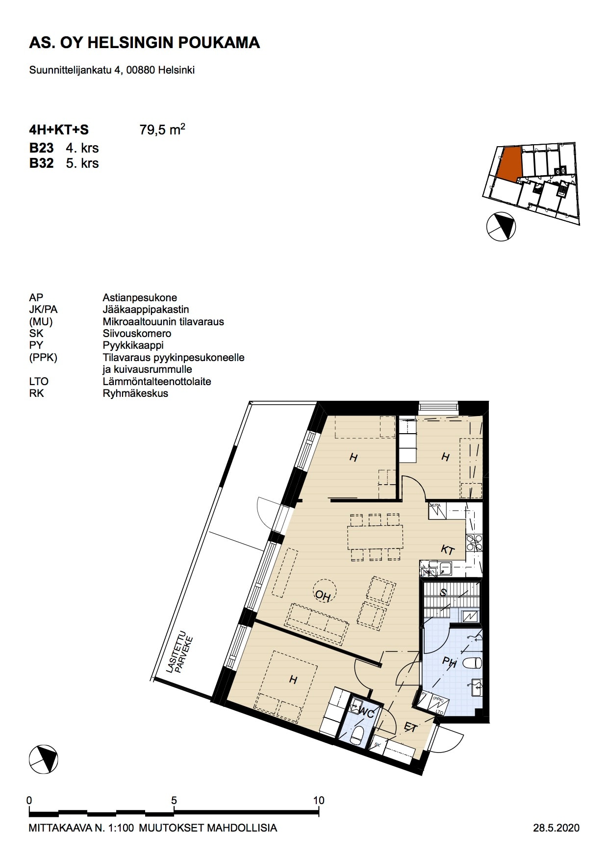 Suunnittelijankatu 4 B, pohjakuva