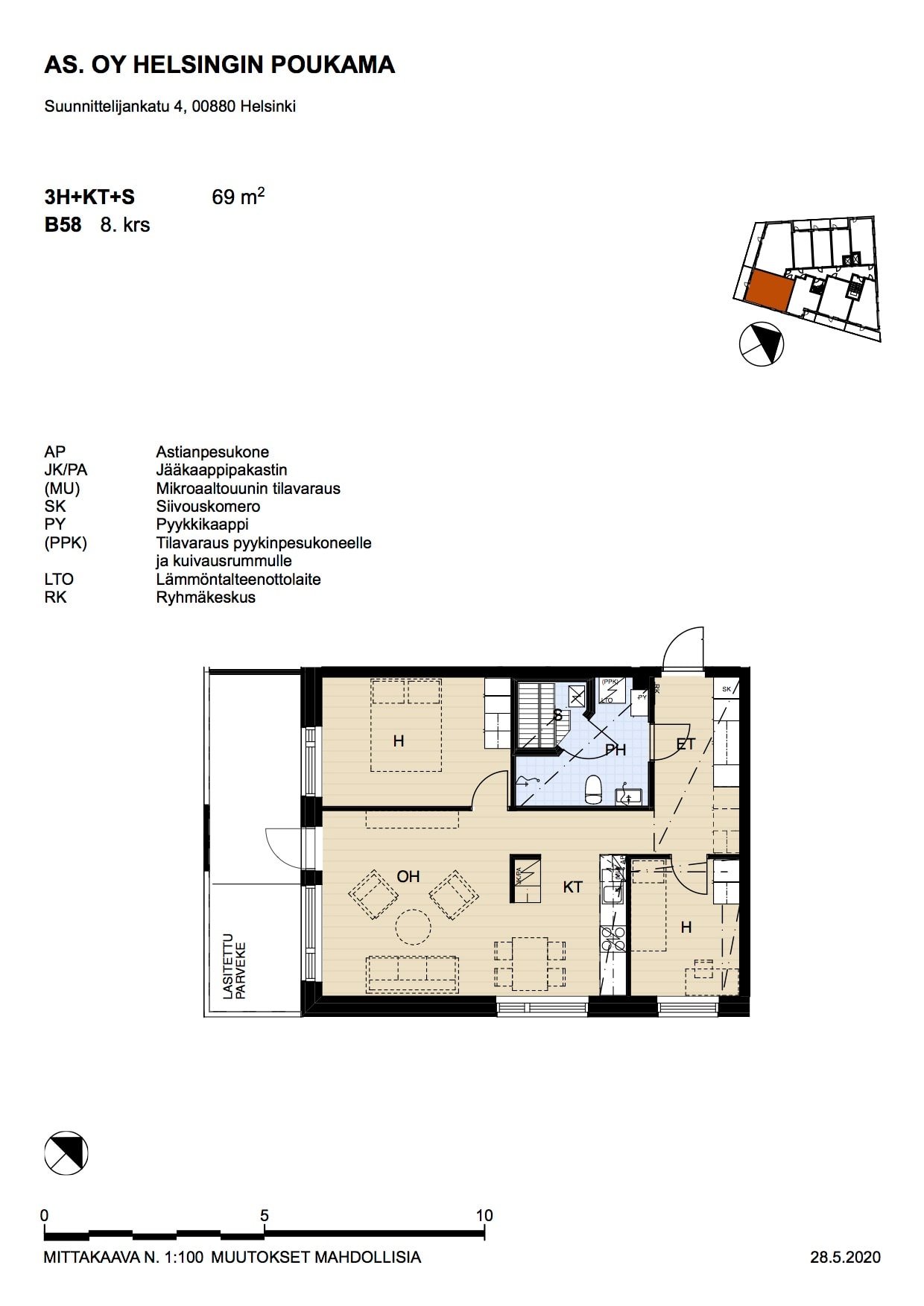 Suunnittelijankatu 4 B, pohjakuva